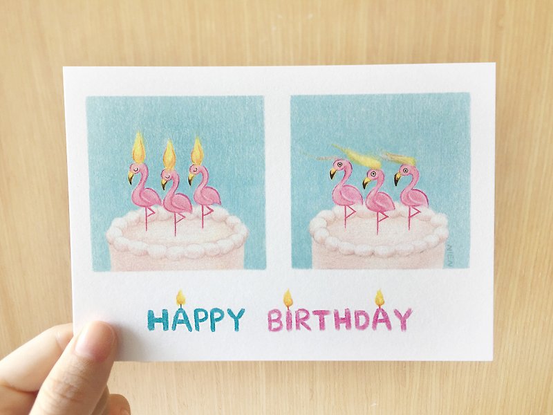 Red crane birthday cake- postcard - Cards & Postcards - Paper Blue