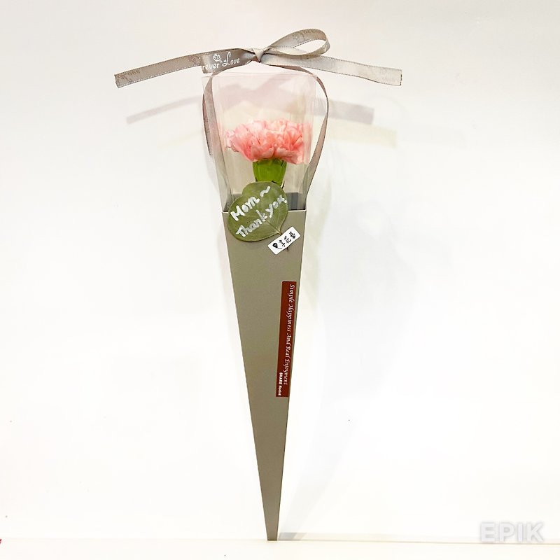 Single Pink Carnation Gray Flower Box | Self Pickup - Plants - Plants & Flowers 