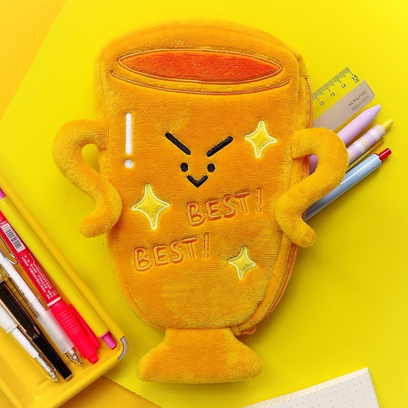 Yuguoshan original trophy plush pencil case cute champion stationery bag large capacity pencil storage bag funny gift - Pencil Cases - Other Materials 