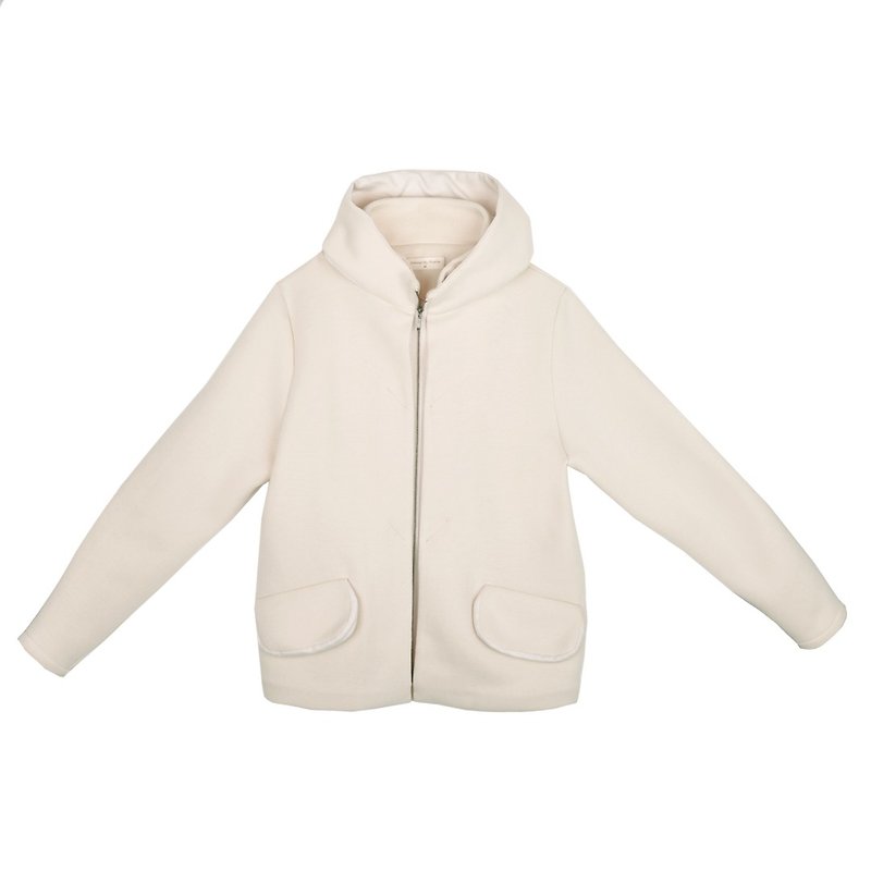 Add new color Comoyo- double-layer collar jacket (For Woman) - เสื้อแจ็คเก็ต - วัสดุอื่นๆ ขาว