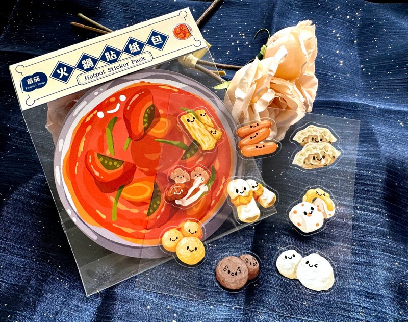 Hong Kong Hotpot collection sticker - Tomato flavor - สติกเกอร์ - พลาสติก สีแดง