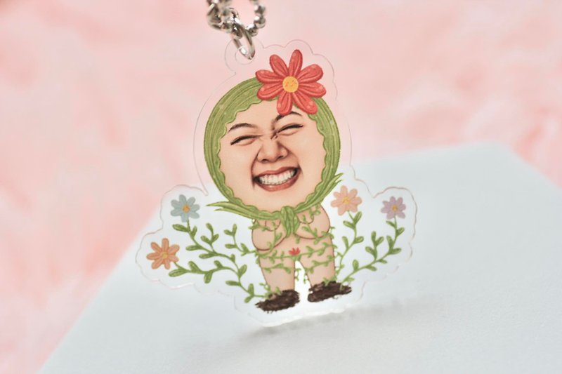 KEYRING ll KEYCHAIN :: FUNNY FACE IS TREE - チャーム - アクリル 