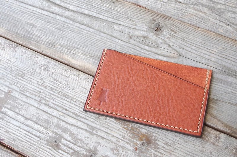 イタリアンレザーパスケース　ブラウン／Italian leather pass case #brown - パスケース - 革 ブラウン