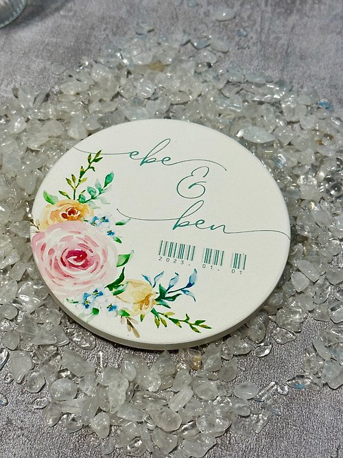 MYLove Design HK 訂造客製化個人化印刷杯墊 吸水陶瓷 結婚回禮 活動公司禮物