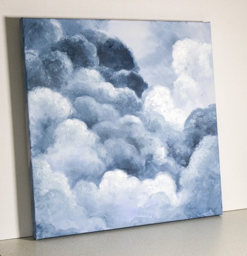 空の油絵【小春雲】1点物の油絵◆作者サイン入り 空の油絵【小春雲】1点物の油絵◇作者サイン入り 空の油絵【小春雲】1