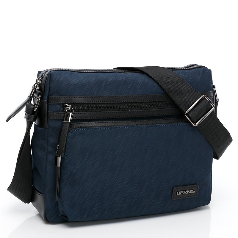 Drizzle nylon | Diagonal multi-functional horizontal bag - blue | New fabric has been replaced - Messenger Bags & Sling Bags - Nylon Blue