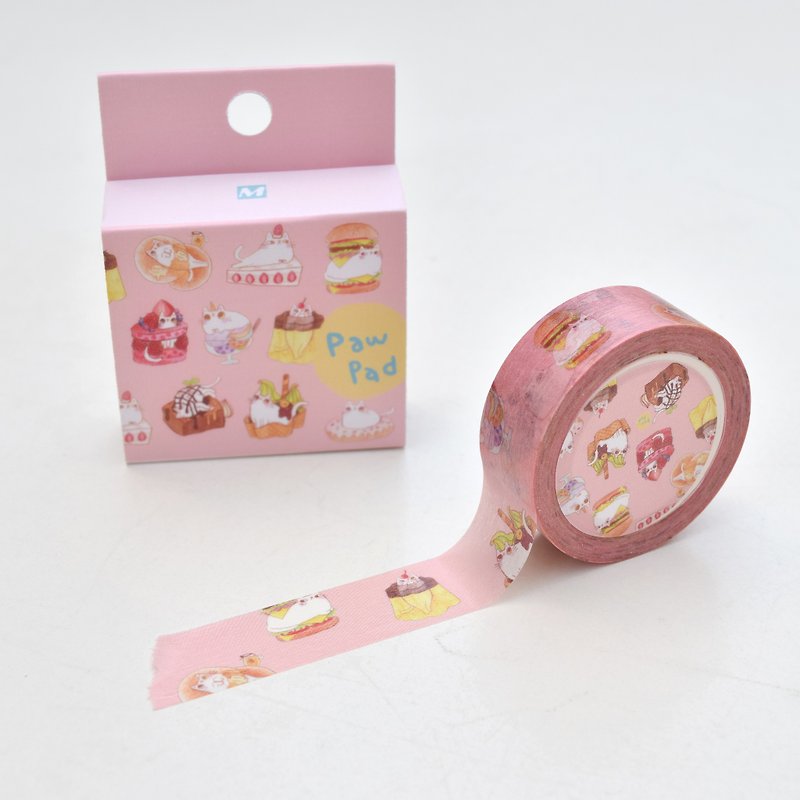 Meat ball paw pad paper tape - meat dessert club - pink - Washi Tape - Paper Pink