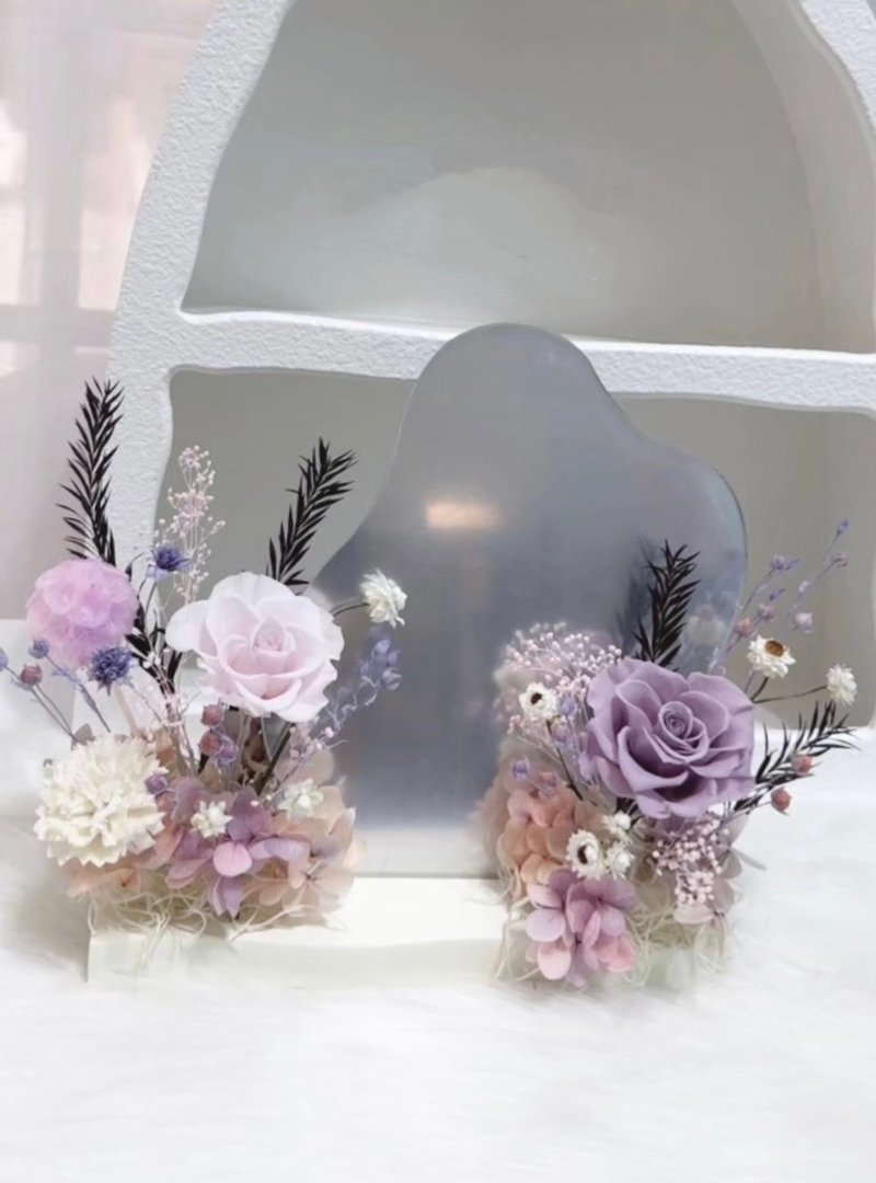 【母親節禮物】永生雲朵鏡 永生花鏡子 開幕送禮 新居落成 祝賀花 - 乾燥花/永生花 - 植物．花 