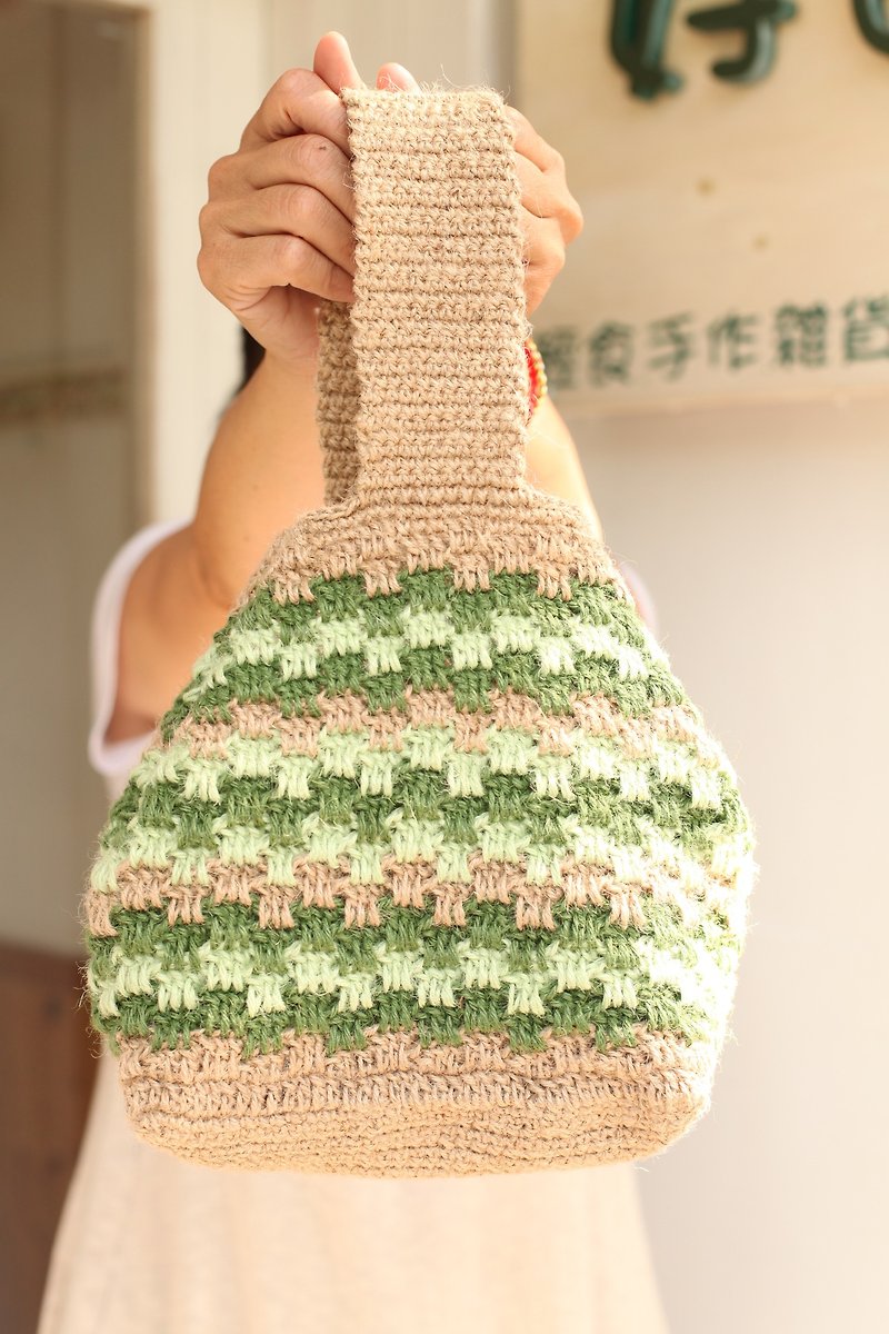 [良い日ハンドメイド]手作り。手織り。夏休み編みハンドバッグ/トートバッグ - トート・ハンドバッグ - コットン・麻 多色