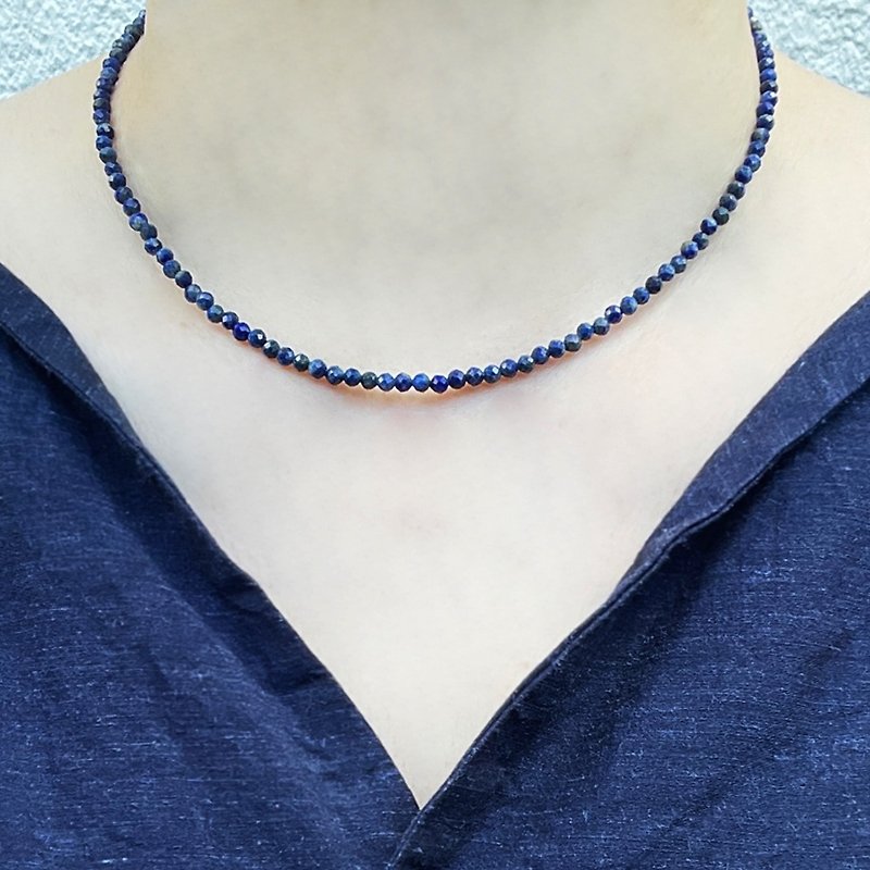 lapis lazuli necklace - สร้อยคอ - เครื่องประดับพลอย สีน้ำเงิน