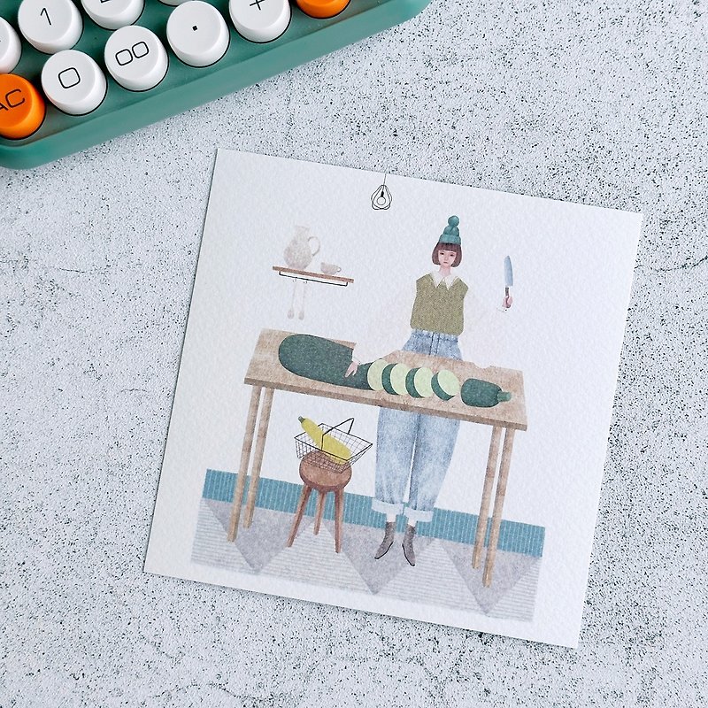 Postcard | Green squash is delicious - การ์ด/โปสการ์ด - กระดาษ 