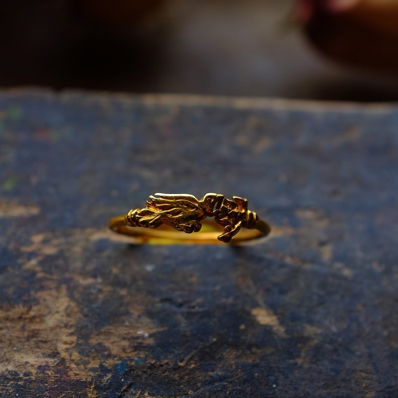 Vintage Gold-plated Ring-Bird - แหวนทั่วไป - ทองแดงทองเหลือง 