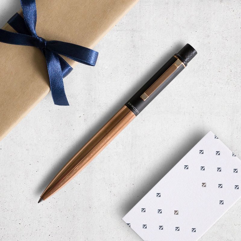 Twiist 2-in-1 Multifunction Pen, Black/Copper (include engraving and gift wrap) - ไส้ปากกาโรลเลอร์บอล - โลหะ สีดำ