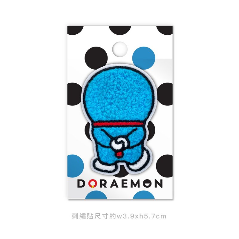 JzFun / Doraemon QQ wool embroidery decorative stickers (back view) - Stickers - Thread Multicolor