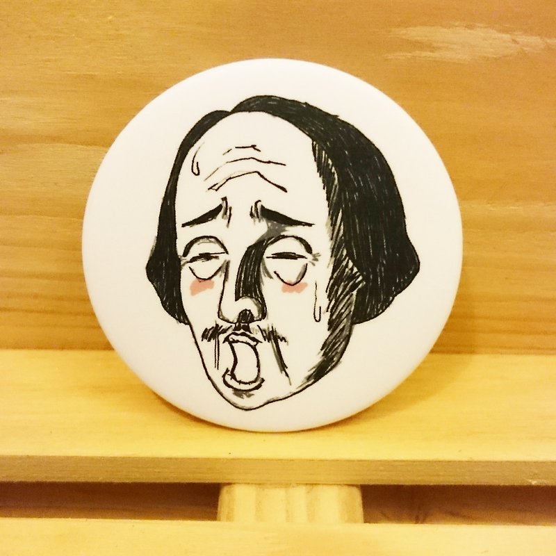 [Mr. Shakespeare who is too lustful] Hand-painted wind badge - Brooches - Plastic White