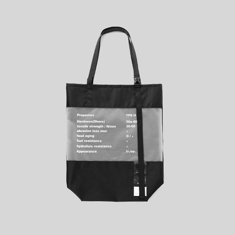Transparent stitching design tote bag:: foggy black:: - Messenger Bags & Sling Bags - Other Materials Black