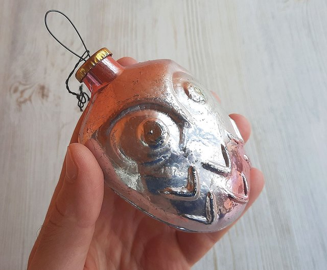 古いガラスのクリスマス ツリー オーナメント フクロウ