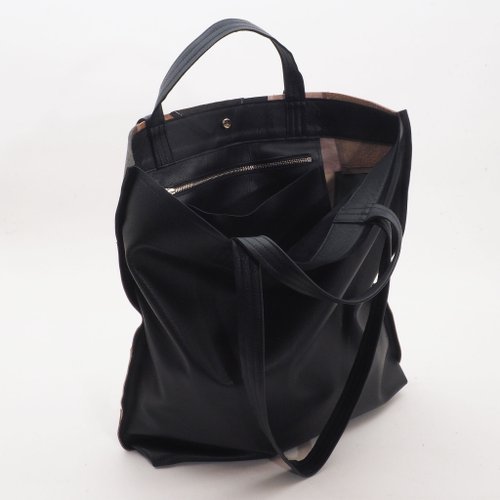 Double handle leather tote_a/本革/トートバッグ/レザーバッグ/ユニ