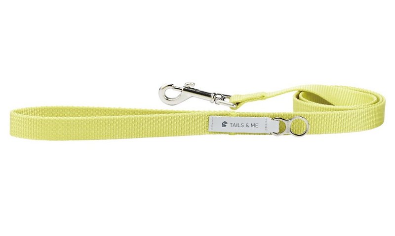 [Tail and me] Classic nylon belt leash Lime L - ปลอกคอ - ไนลอน สีเหลือง