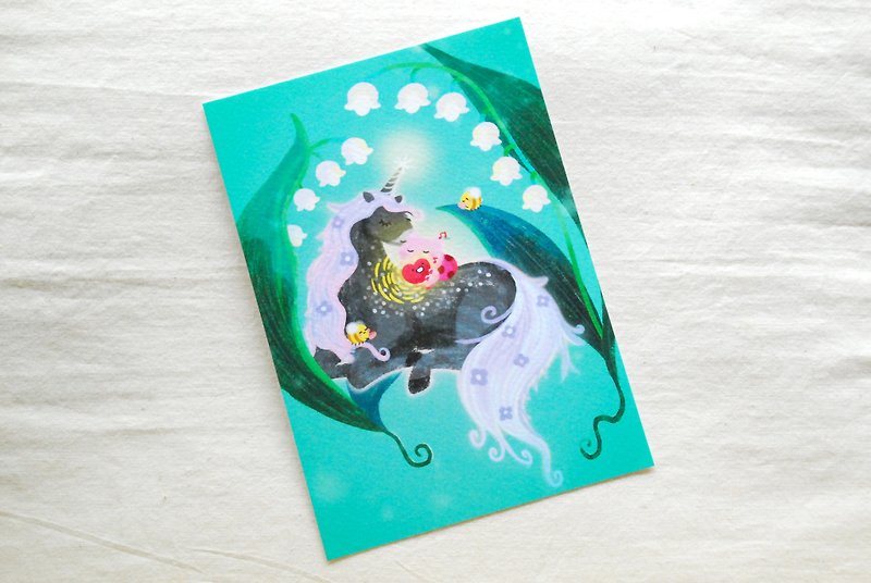 Unicorn watercolor illustration postcard - Cards & Postcards - Paper Black