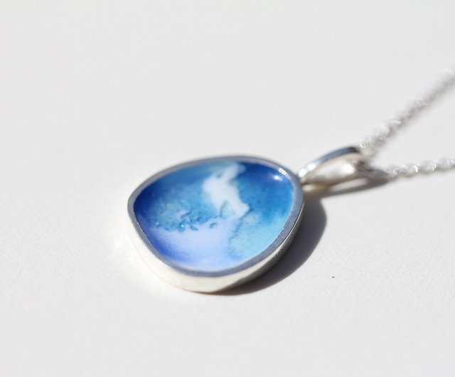 空色の七宝焼き ネックレス -2- - ショップ Girdhariworks