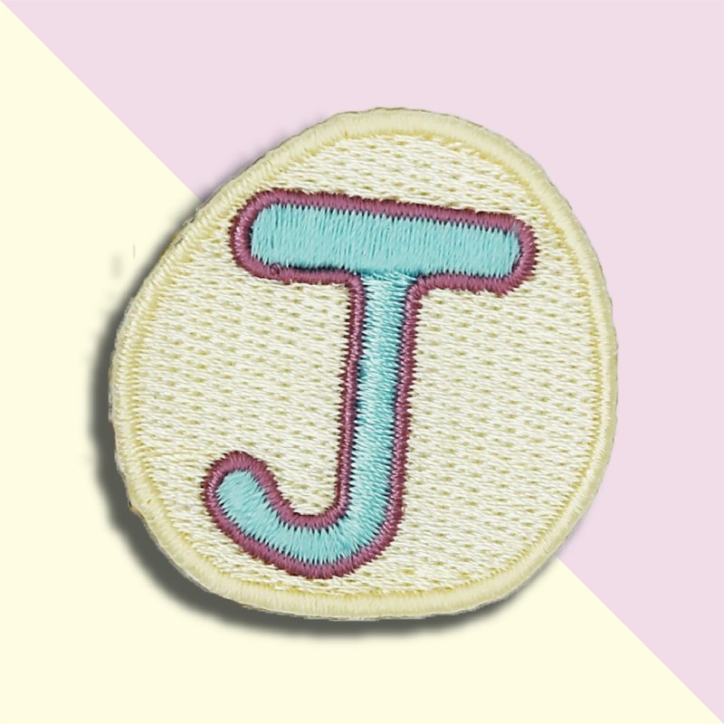 童趣刺繡貼-J - 徽章/別針 - 繡線 黃色