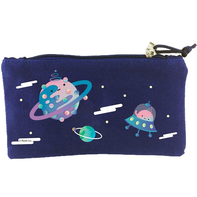 新創系列-【外太空】-筆袋(藍)-沒個性星人Roo,CH1BB02 - 鉛筆盒/筆袋 - 棉．麻 藍色