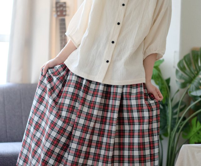 plaid red and green dress