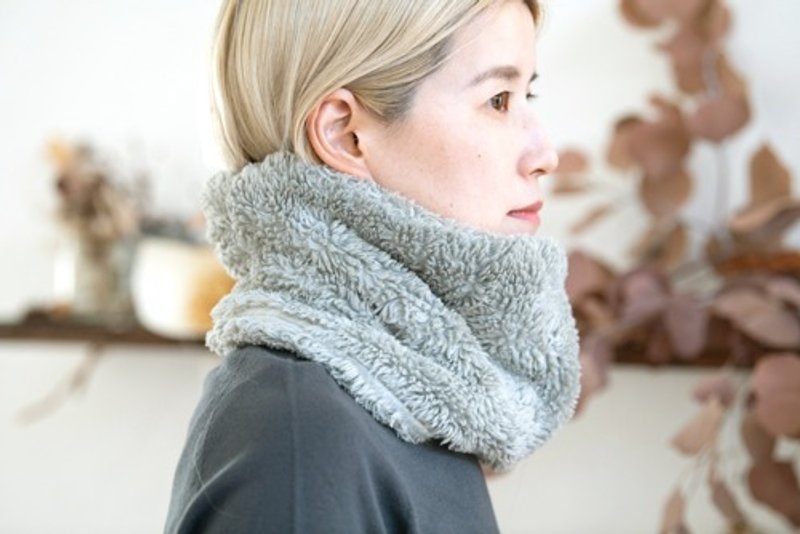 ジュニパーベリー染め　Organiccotton Fur ふわふわネックウォーマー【Big　size】 - 絲巾 - 棉．麻 