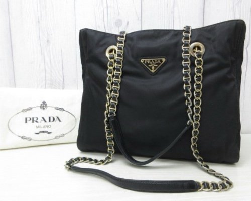 LA LUNE Vintage 日本鑑證古董品選物店 絕版古董包 稀有Prada黑色降落傘側揹包 單肩包 托特包 中古二手
