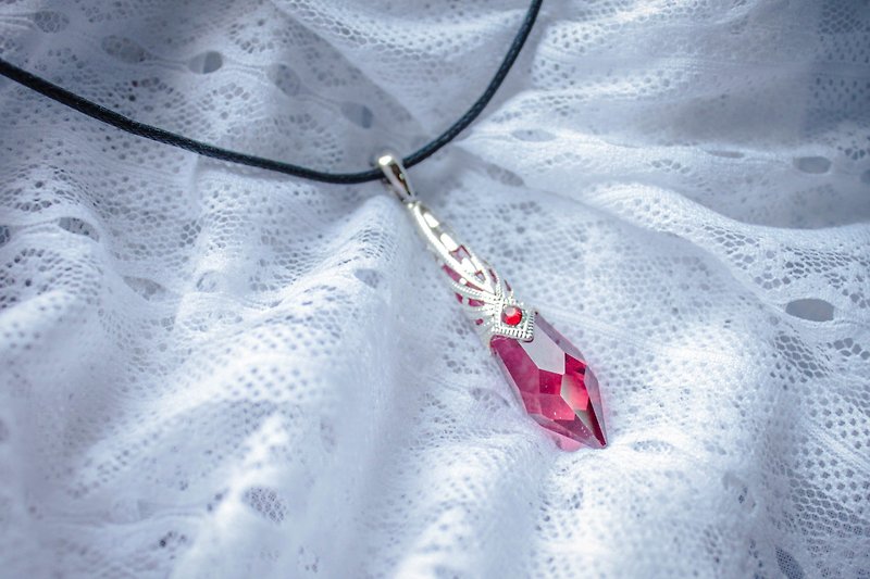 *Mi Luna Story*Yan Ling long necklace - สร้อยคอ - เครื่องเพชรพลอย สีแดง