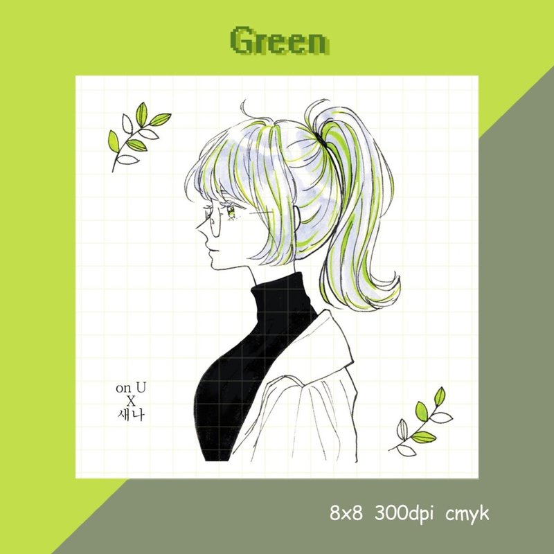 Simple color series green (sena) - 貼紙 - 紙 綠色