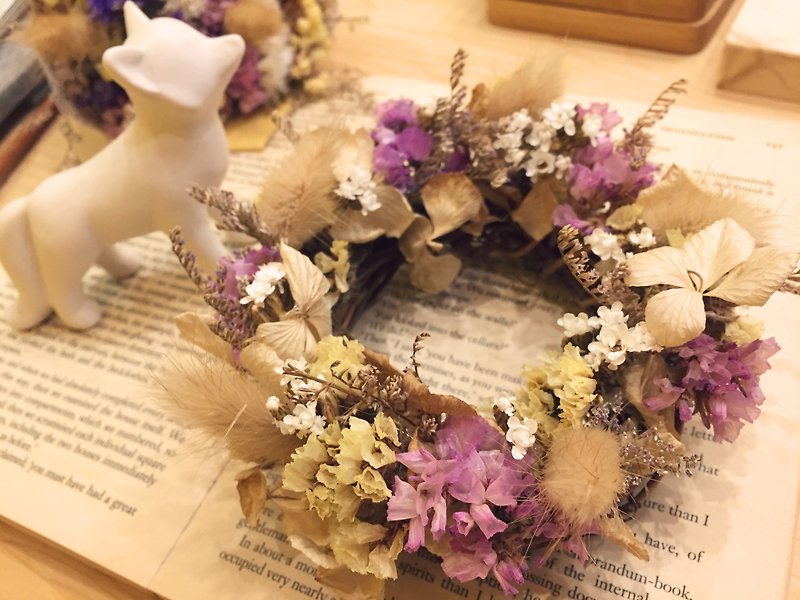 [Dried flowers] stars small wreath Limonium Wreath birthday gift wedding - ของวางตกแต่ง - กระดาษ 