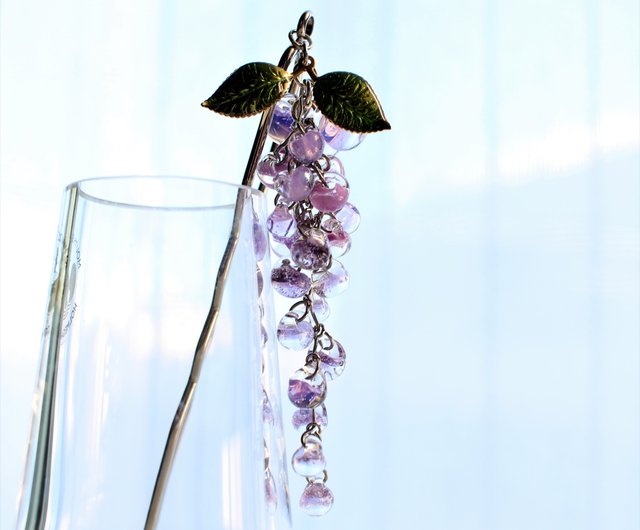 藤の花の簪 春暁 - ショップ ume ヘアアクセサリー - Pinkoi