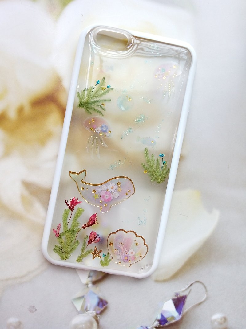 Handmade phone case, Pressed flowers phone case, iphone 6S, The Ocean - Phone Cases - Plastic 