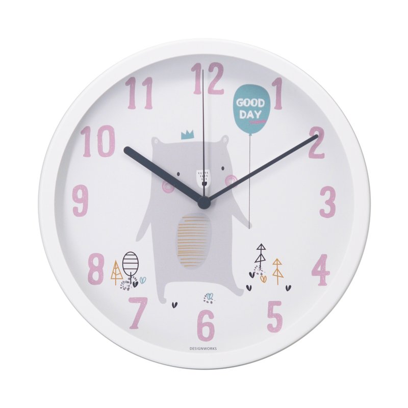 Cute - Pink Bear Silent Clock (only one unit) - Clocks - Plastic White