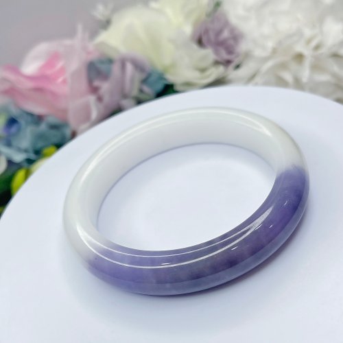OLINA DESIGN歐林娜設計 No.97 新疆 紫白玉手鐲 手環 60MM 圈口 和田玉 平安鐲 和闐玉