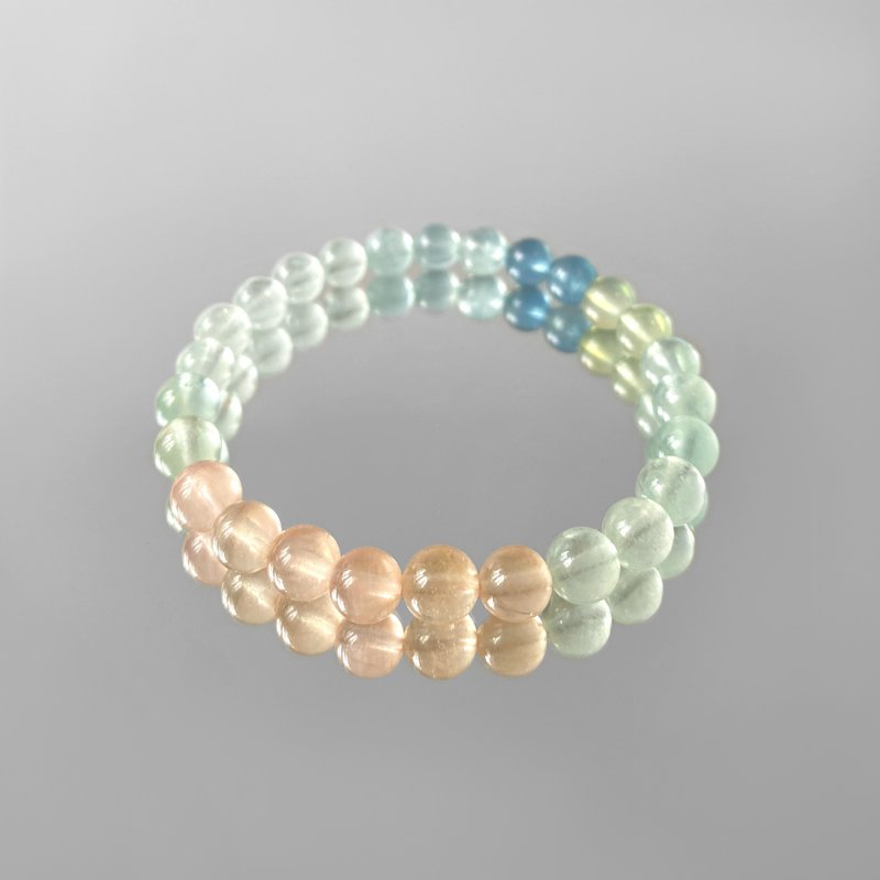 12% off for a limited time | Morganite bracelet 7mm+ (icy transparent vitreous pure candy tone) - Bracelets - Crystal 