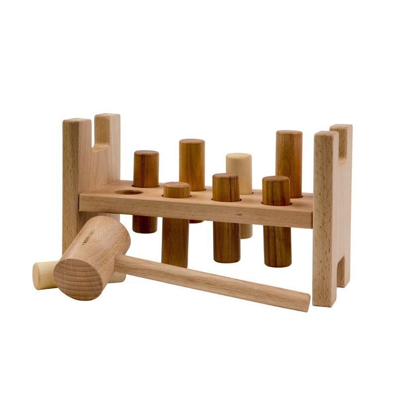 Wooden Story - Log Beating Table - Natural - Kids' Toys - Wood 