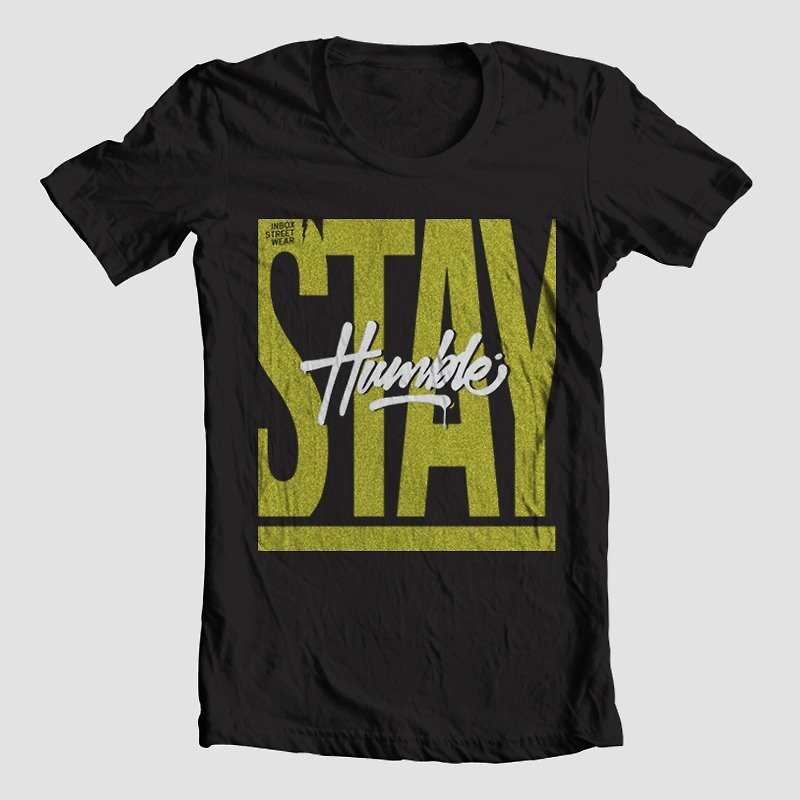 【Off-season sale】Stay Humble Soft T-Shirt - 帽T/大學T - 棉．麻 黑色