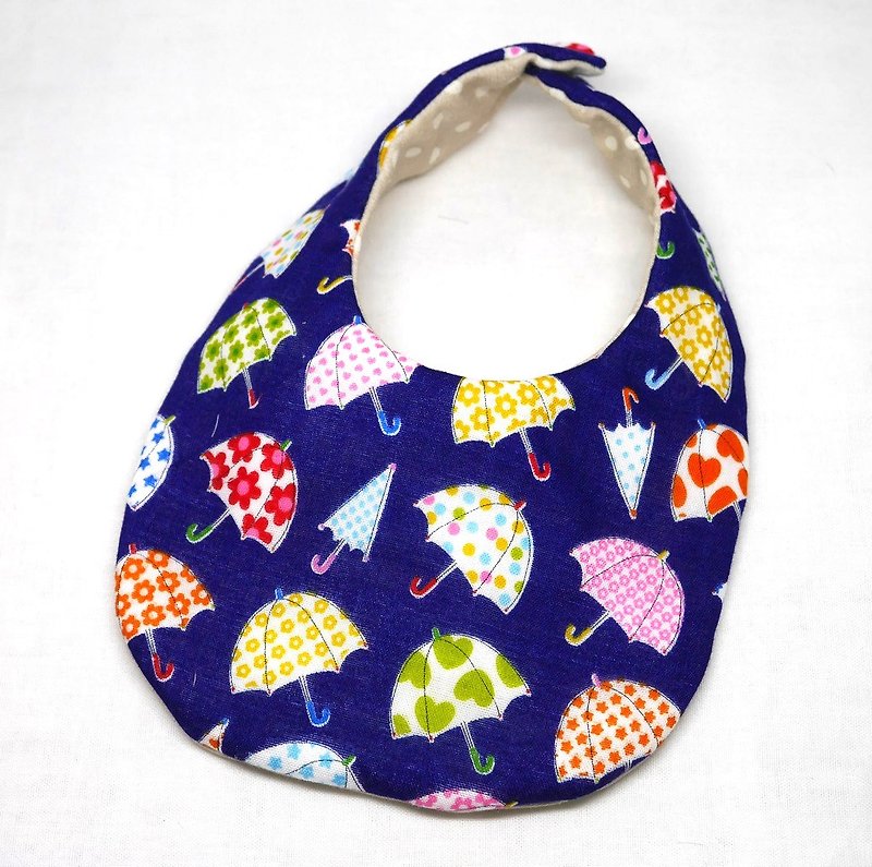 Japanese Handmade 8-layer- gauze Baby Bib - ผ้ากันเปื้อน - ผ้าฝ้าย/ผ้าลินิน สีน้ำเงิน