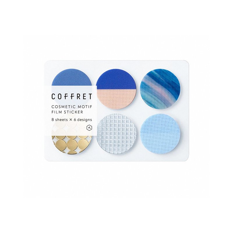 【KING JIM】HITOTOKI COFFRET Palette Film Sticker Circle Horizon Blue - Stickers - Plastic 