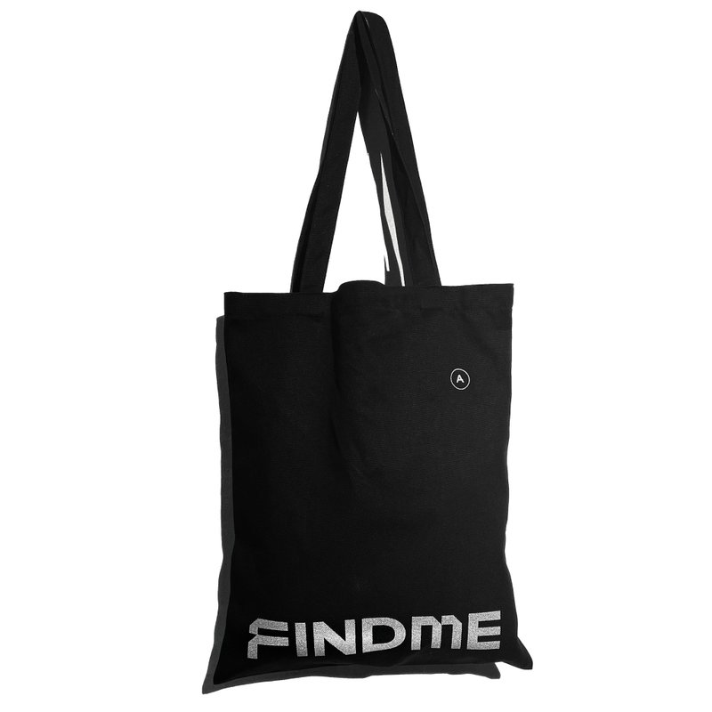FINDME Logo 帆布袋 托特包 單肩包 - 手提包/手提袋 - 棉．麻 黑色