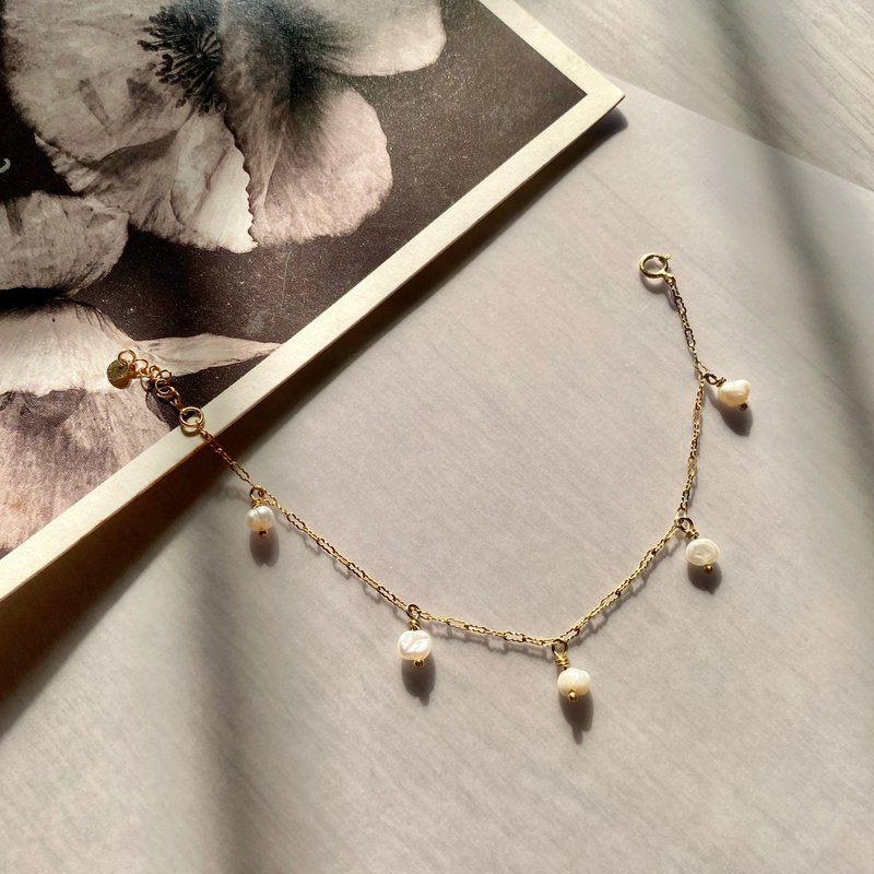 14K包金珍珠手鍊_Nobility 14KGF bracelet - 手鍊/手環 - 珍珠 白色