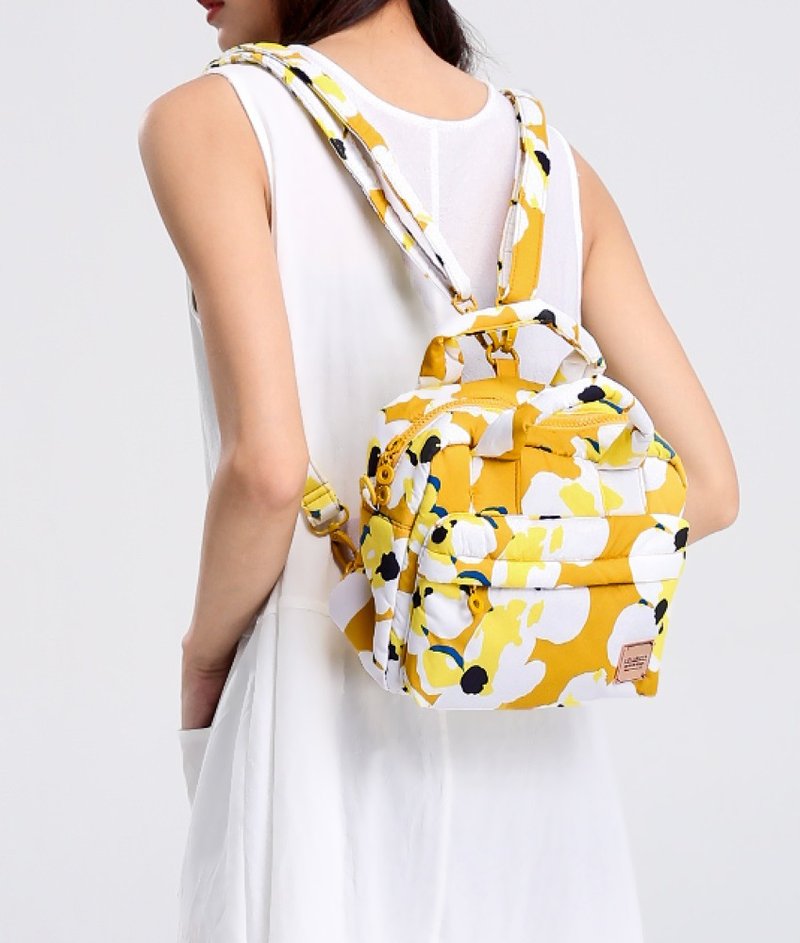 2-Way Cubic Backpack - Kokio Yellow - กระเป๋าแมสเซนเจอร์ - ไฟเบอร์อื่นๆ สีเหลือง