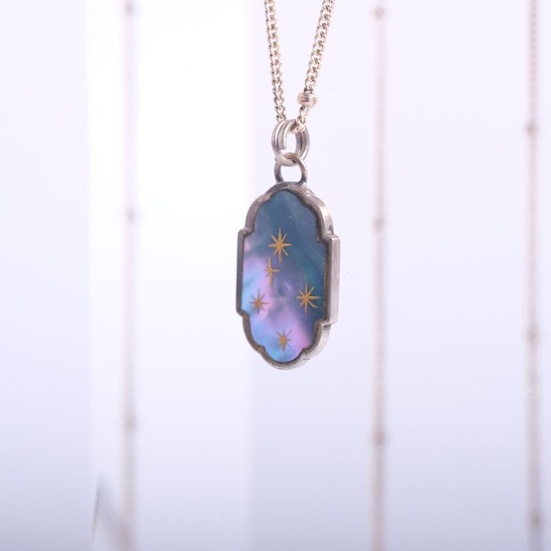 貝殼 蒔繪 星空 項鍊 #14 - 項鍊 - 銀 