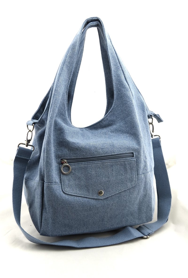 Love denim washed denim bag --- light blue (washed cowboy) - Messenger Bags & Sling Bags - Cotton & Hemp Blue