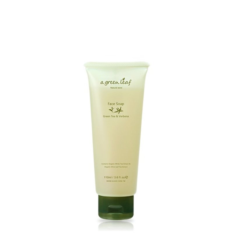 Green Tea & Verbena Face Soap / For Sensitive Skin(110ml) - ผลิตภัณฑ์ทำความสะอาดหน้า - พืช/ดอกไม้ สีเขียว