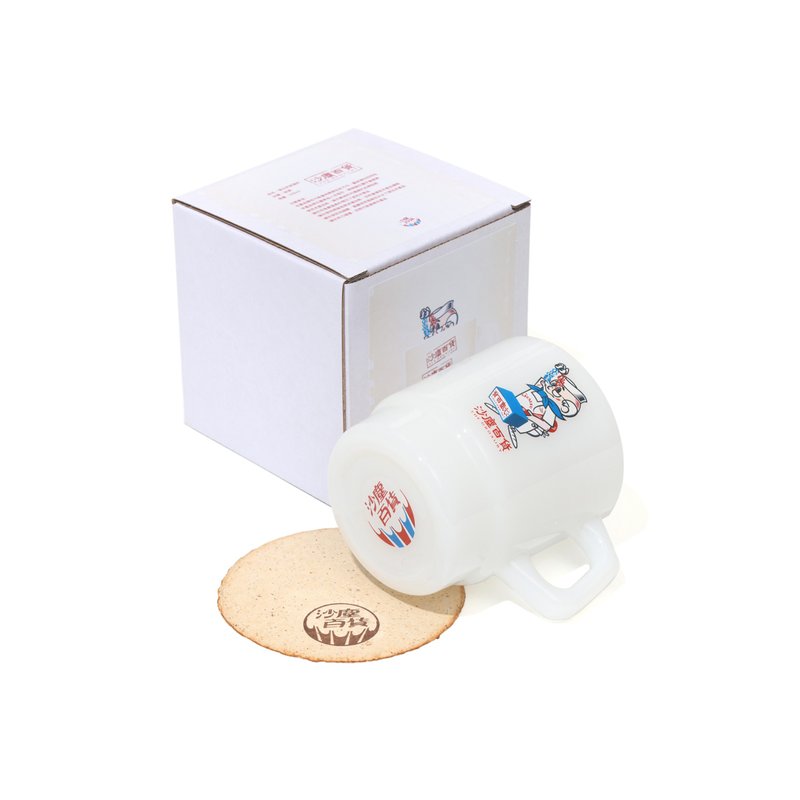 沙塵百貨-啪啪伯伯 復古奶玻璃杯 - 玻璃杯 - 玻璃 白色