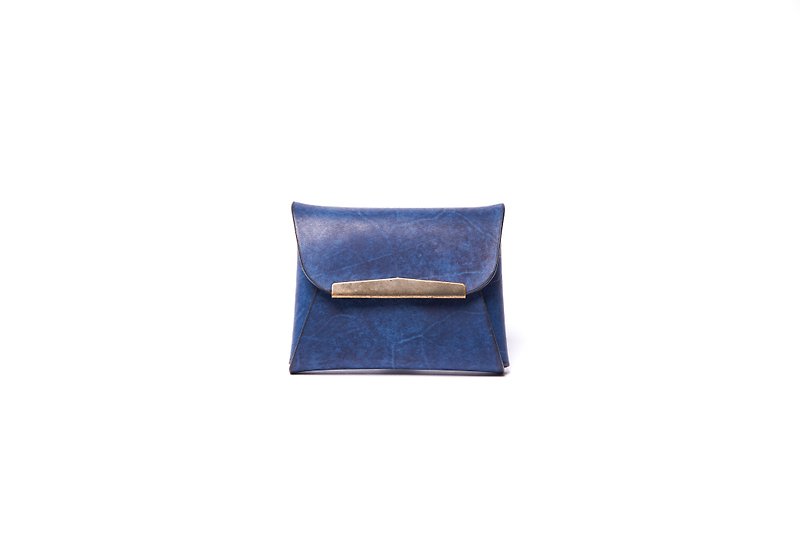 Hiker/ 義大利牛皮-零錢包(海軍藍) - 散紙包 - 真皮 藍色